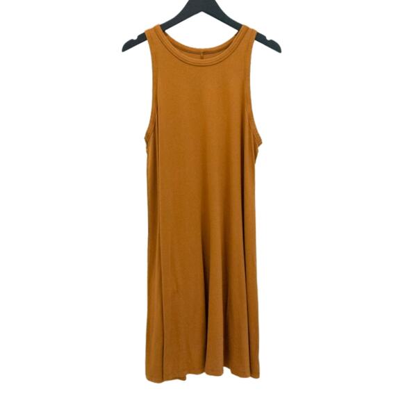 Rust Sleeveless Swing Dress – Minimalist Boho Tank Style - Picture 1 of 4